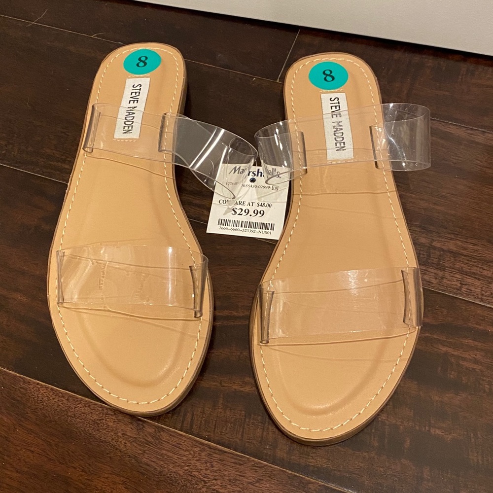 Steve Madden Clear Sandals size 8 NEW